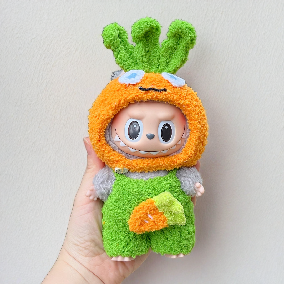Labubu Carrot Bunny Costume Set - Playful and Adorable for 17CM/6.7IN Labubu Dolls
