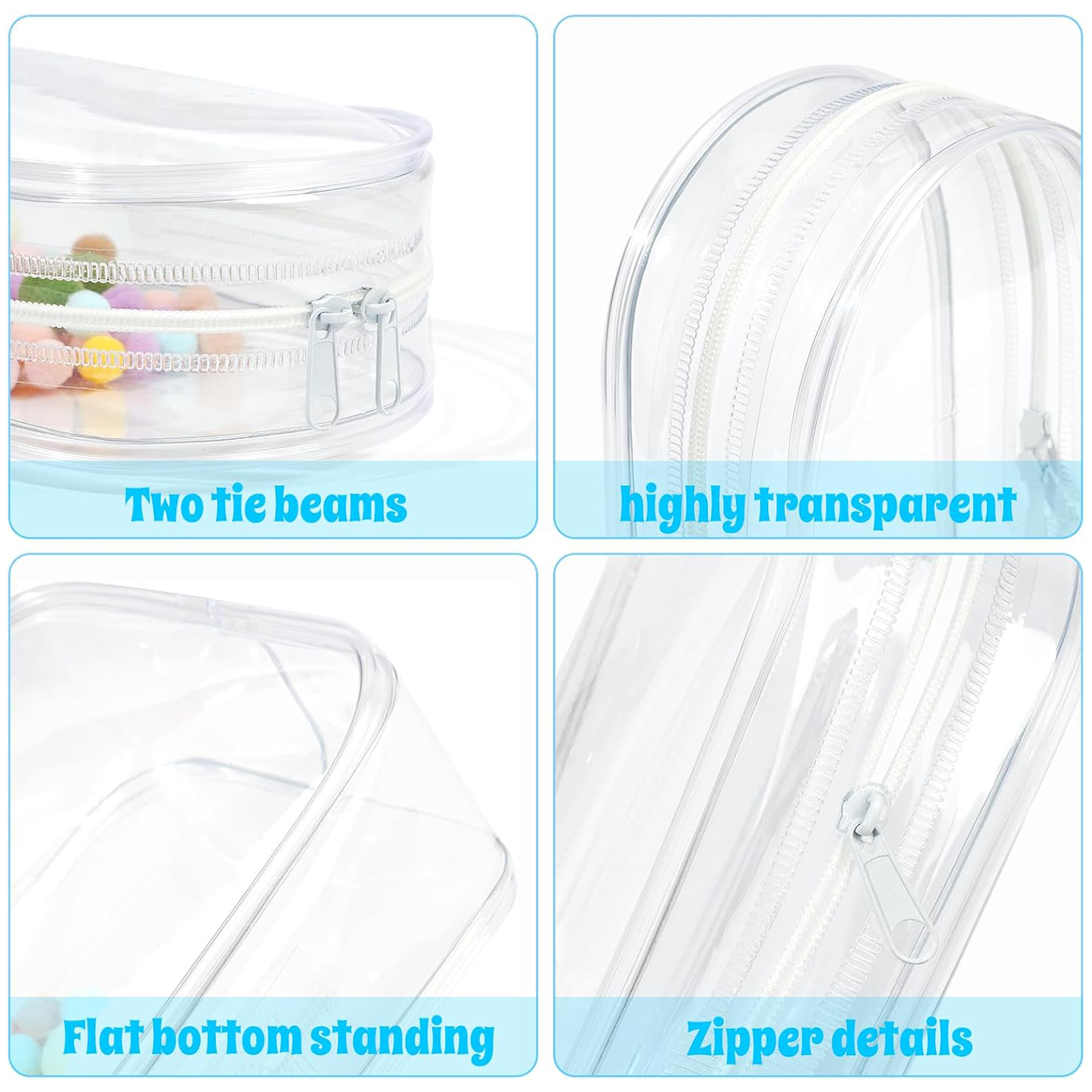 Labubu Display Bag Transparent PVC Dust Proof with Keychain, 18cm/7.1in High