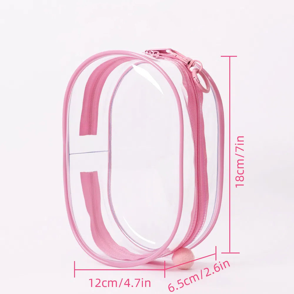 Labubu Display Bag Transparent PVC Dust Proof with Keychain, 18cm/7.1in High
