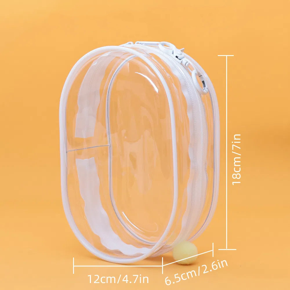 Labubu Display Bag Transparent PVC Dust Proof with Keychain, 18cm/7.1in High