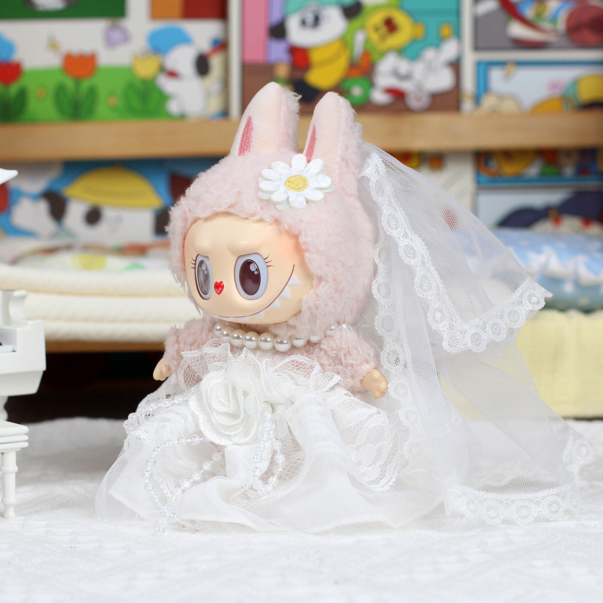 Labubu Wedding Outfit Set – Bride & Groom Styles for 17CM/6.7IN Dolls