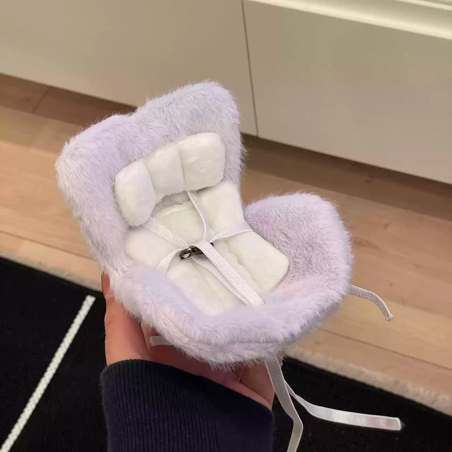 Labubu Car Seat with Soft Furry Cushion – Cute Plush Display Chair