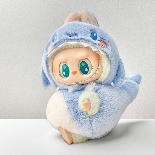 Labubu Shark Set - Blue & White Ocean Character Costume for 17CM/6.7IN Labubu Dolls