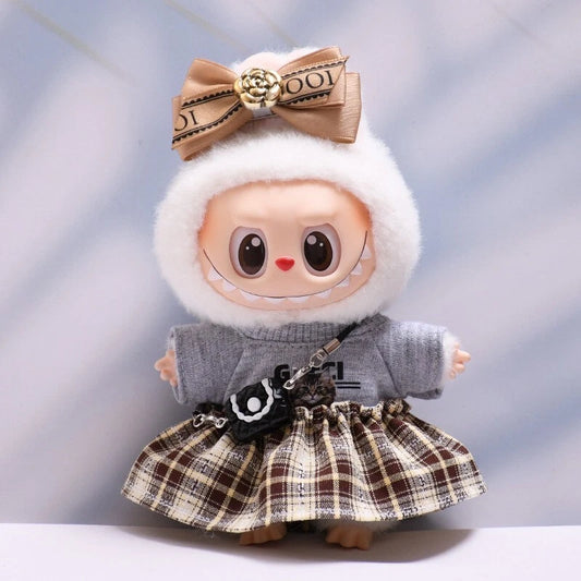 LABUBU The Monsters Plush Doll Replacing Clothes Outfit Set No Toys for 17CM/6.7IN Labubu dolls
